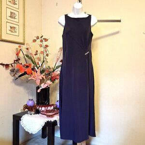Vintage Jones New York Purple Blue Maxi Dress VTG Elegant Sleeveless Gowns